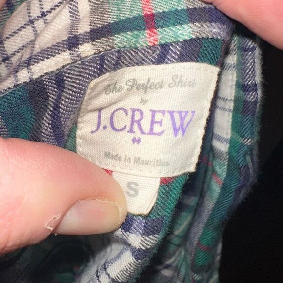 J Crew green & blue plaid lumberjack button down Perfect shirt - Picture 3 of 3
